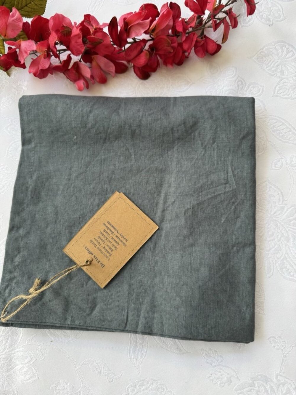 Dr Flax Linen Pillow Case Cover Slip 18 x 18 Pillowcase French Blue Country NEW